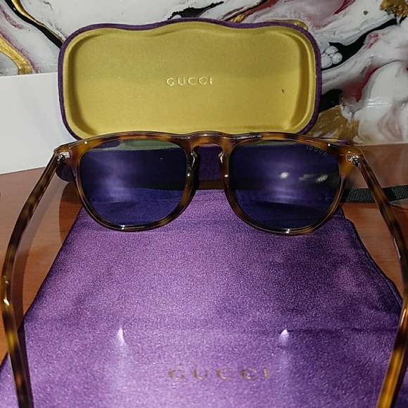 NWT Authentic Gucci Avana/Blue Sunglasses - Picture 7 of 7